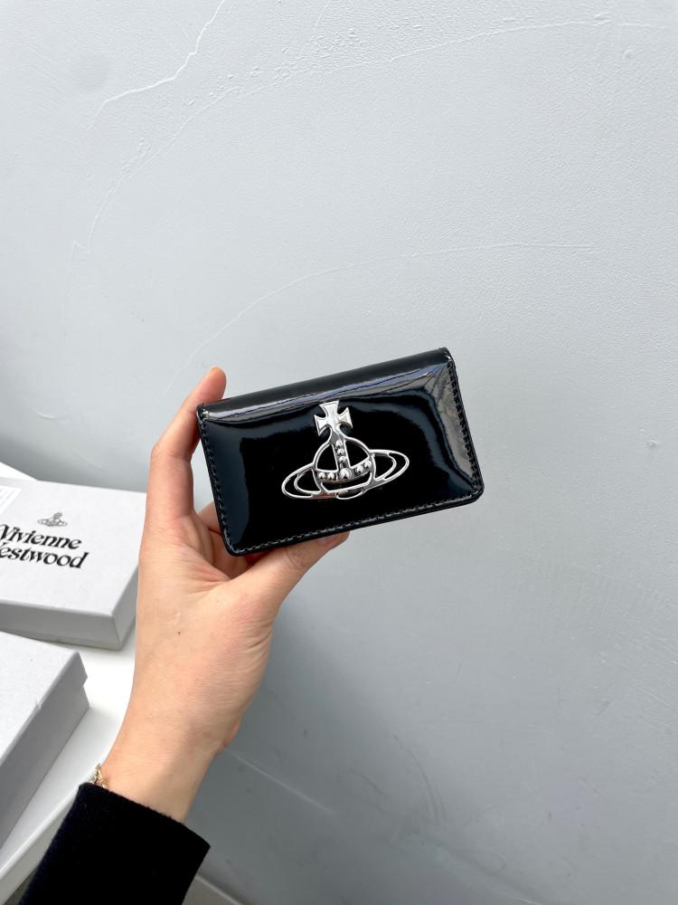 비비안웨스트우드 샤이니 페이턴트 플랩 카드 홀더