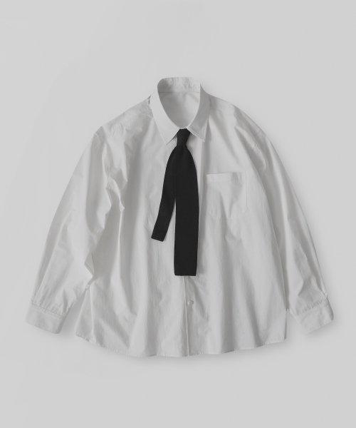 [넥타이 SET]60수 워셔블 고밀도 코튼 타이 셔츠_White