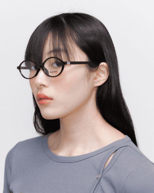Signature logo round glasses BLACK