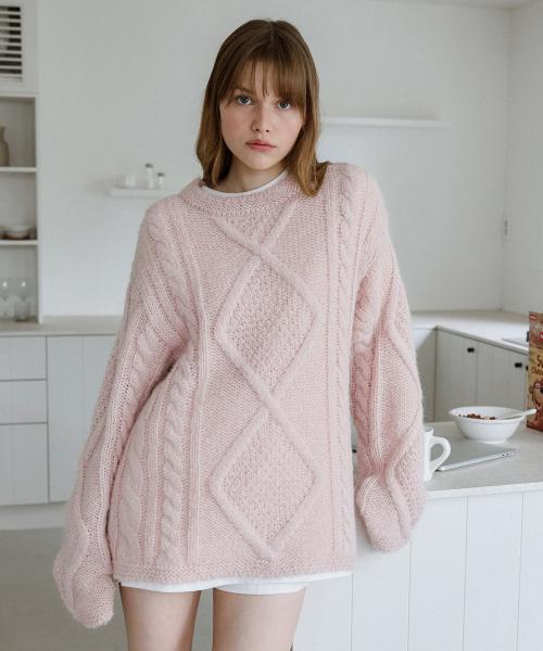 Alpaca Wool Cable Knit_3Color