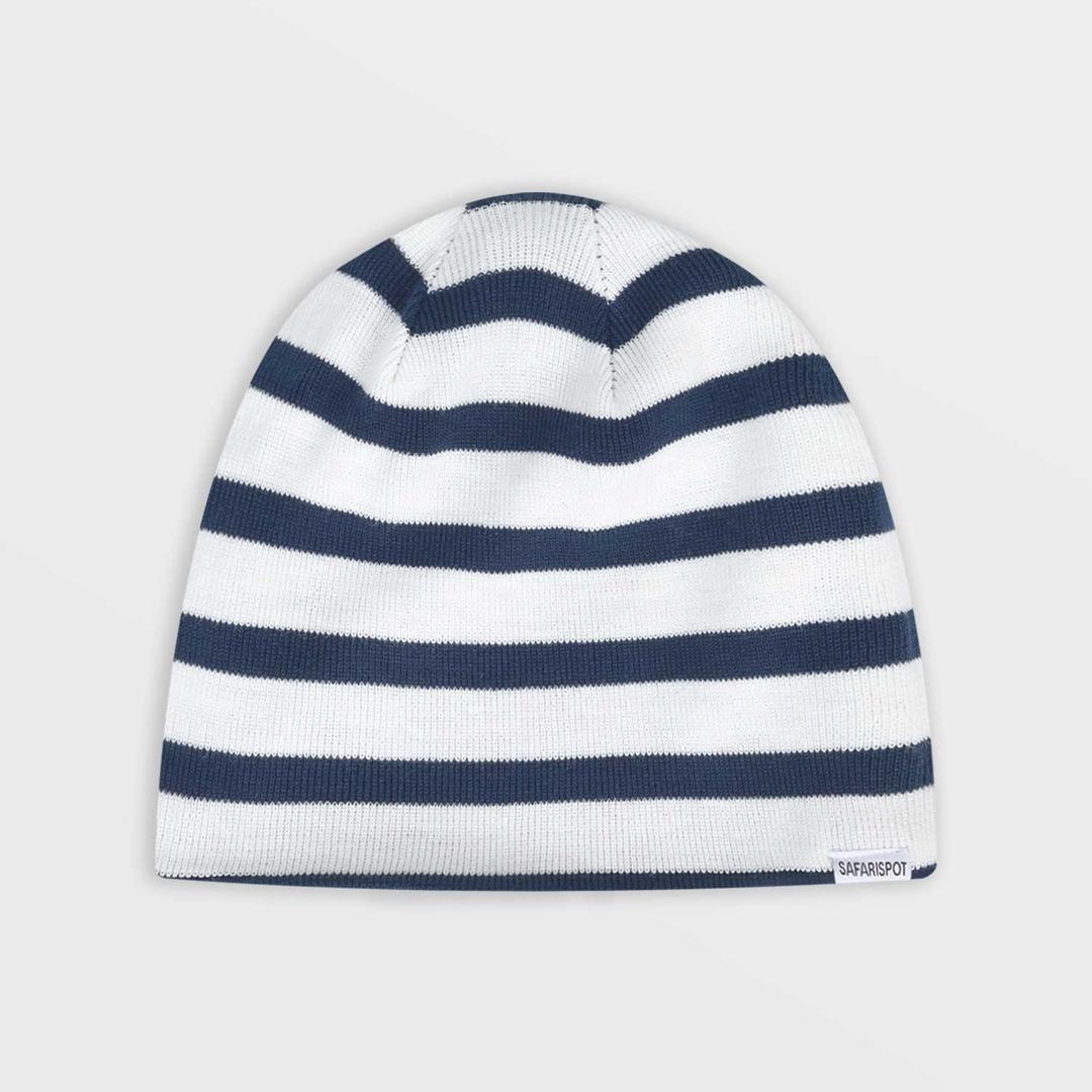 Saf3 Reversible Stripe Beanie (Navy/White)