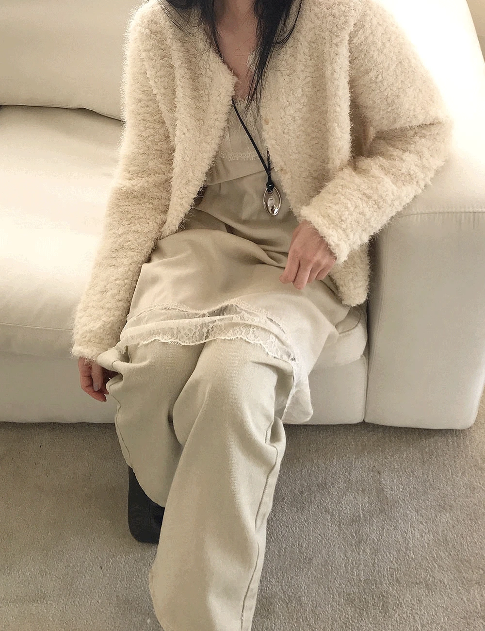 부클 가디건 (3color)