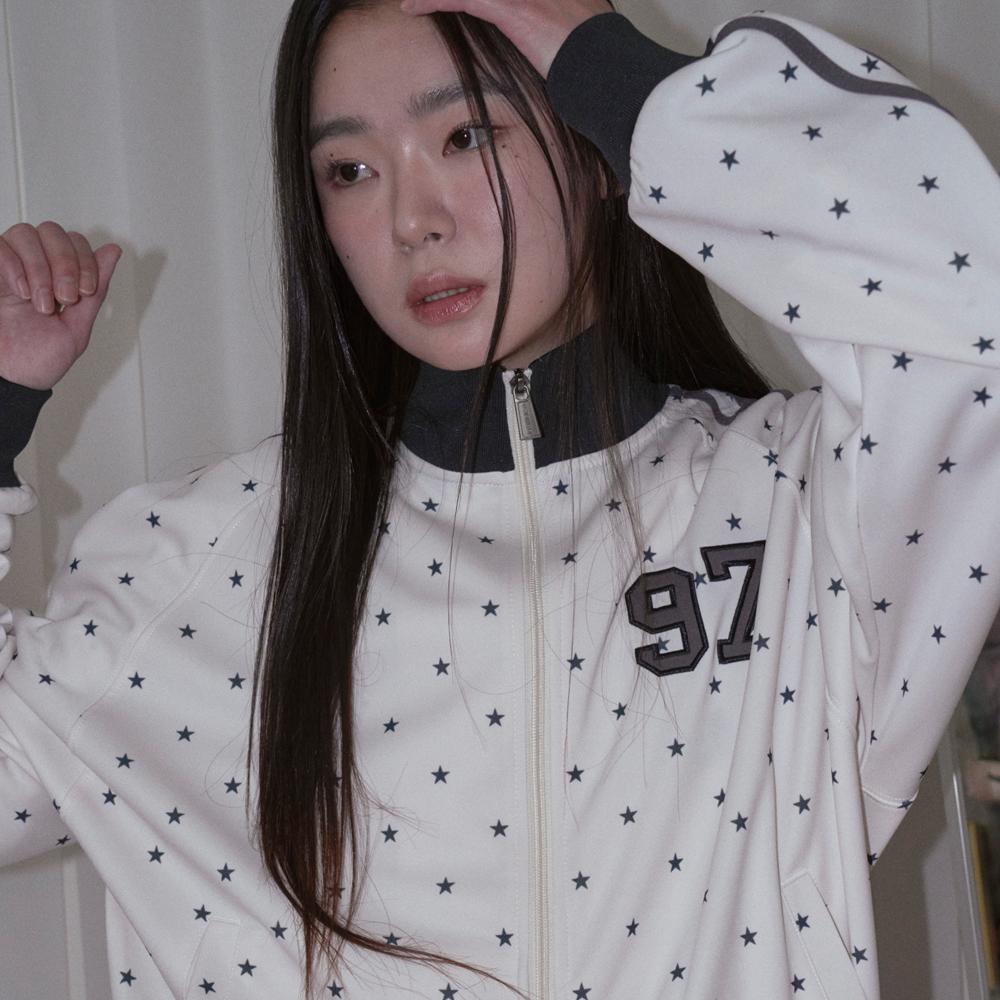 [10/27예약배송] STAR 97 LOGO JERSEY TRACK JACKET IVORY