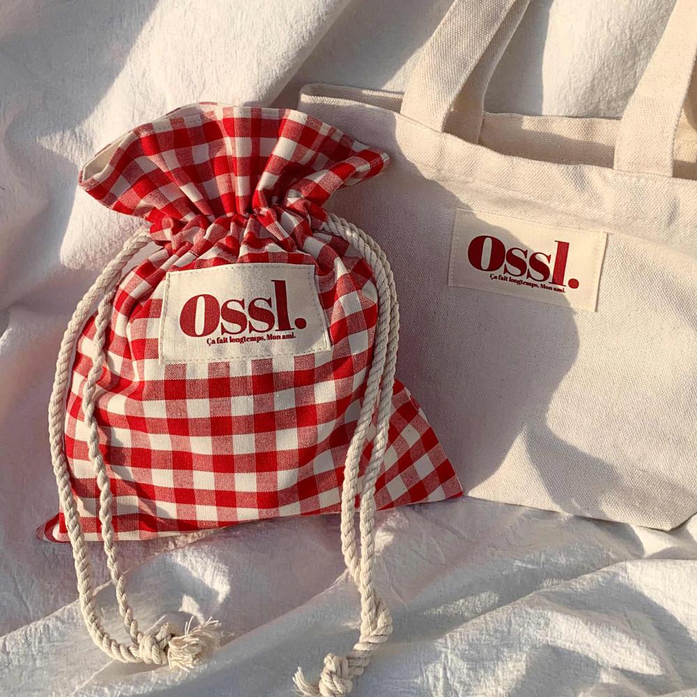 Ossl 오슬 핸드메이드 체크 복조리 조리개 파우치