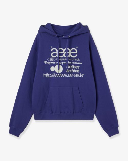 WEB LOGO LOOSED HOODIE [BLUE]