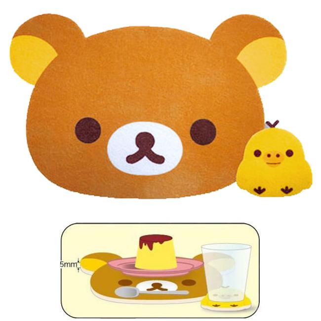 리락쿠마 테이블 식탁매트 펠트 런치매트 컵코스터 세트