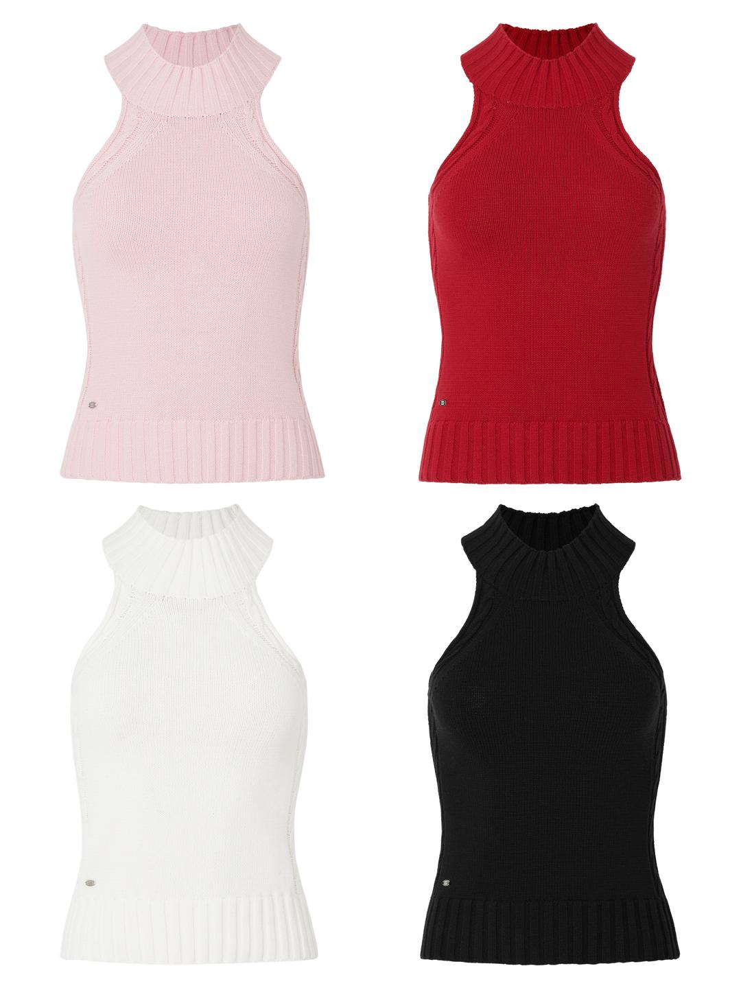 Cotton Halterneck Knit Tank
