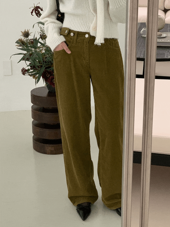 [시즌오프] 비젠 코듀로이 골덴 비조 겨울 와이드 롱 팬츠 3color