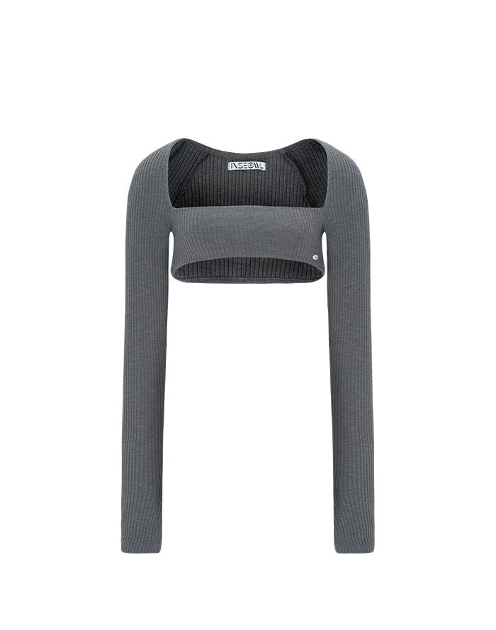 SOFT POSE CROP-T _ CHARCOAL