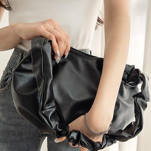 셔링 곱창 주름 반달 숄더백