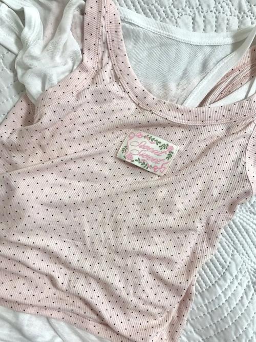 DOT RIBBON SLEEVELESS TOP - PINK