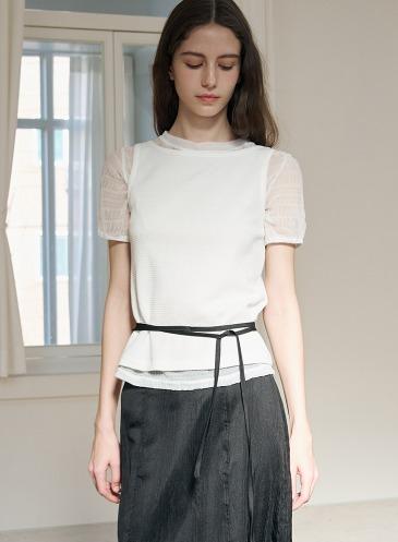 BACK OPEN BOAT-NECK SLEEVELESS TOP [IVORY]