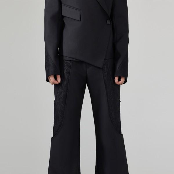 Lace stitching trousers