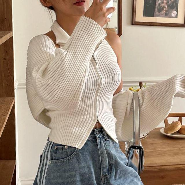 투웨이 홀터넥 니트 볼레로 가디건 세트