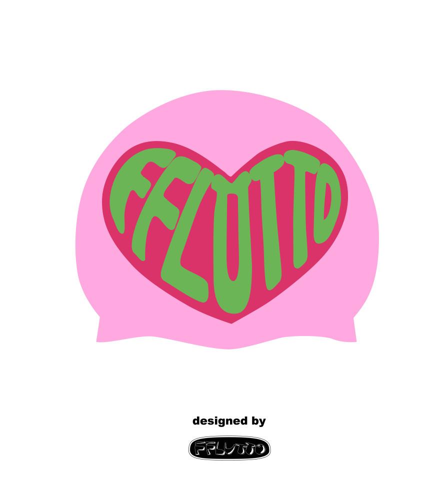FFLUTTO 플루토 swim cap 핑크 하트 스윔캡 수영모자 실리콘 수모
