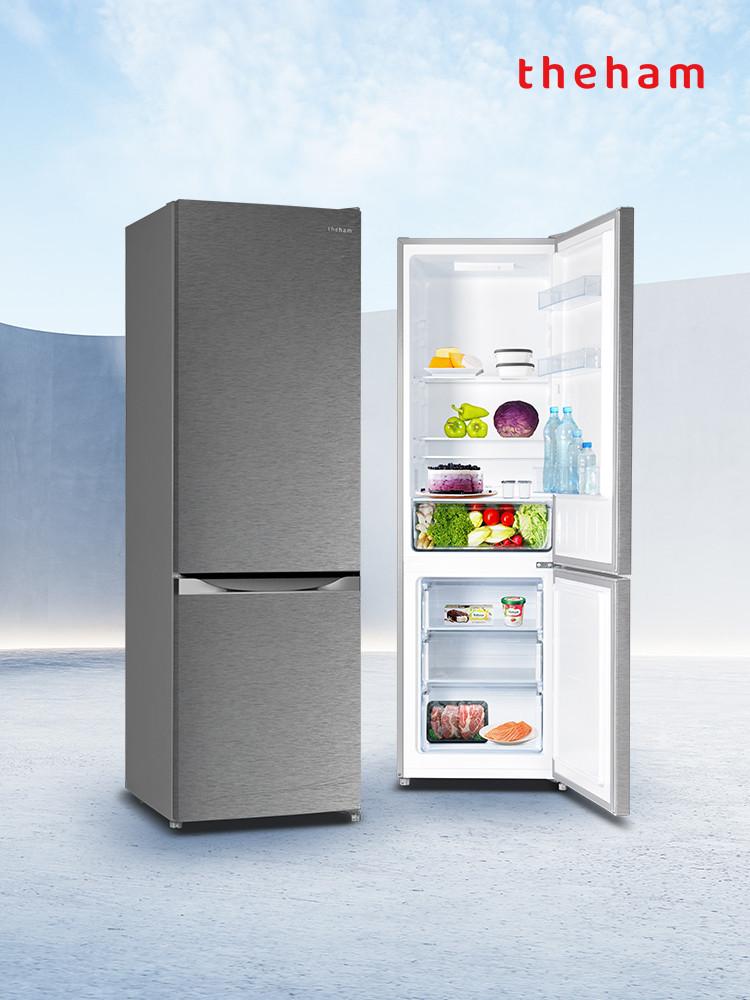 더함 2023년형 신제품 262L 소형 일반 원룸 냉장고 R262D1-MS1BM 메탈 실버 히든 핸들 2도어