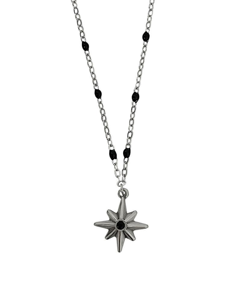 블랙 도트 체인 큐빅 스파클 목걸이 (3size)