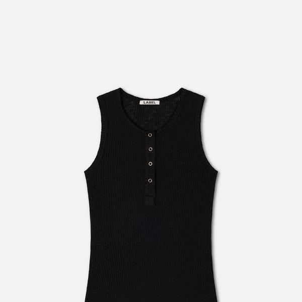 Ryder raw edge henley black
