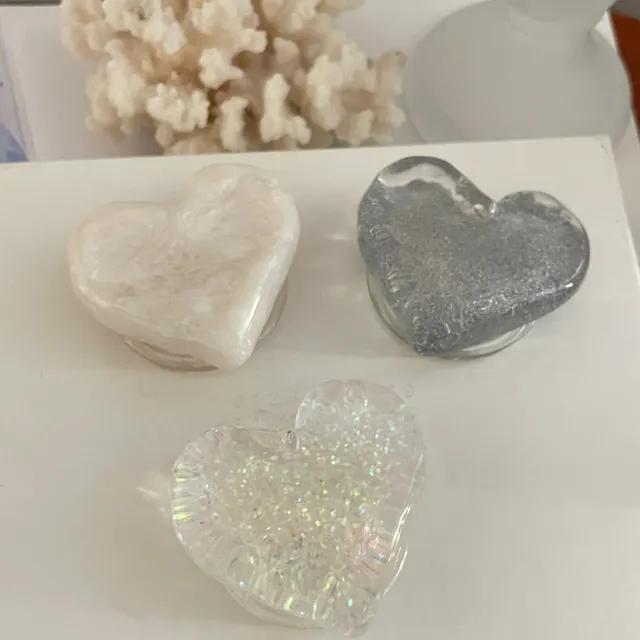 miroz 미로즈💗특가상품💗데일리 글리터하트 핑거 톡 홀더 거치대 스마트링 핑거링 링스톡스마트톡 (6color)