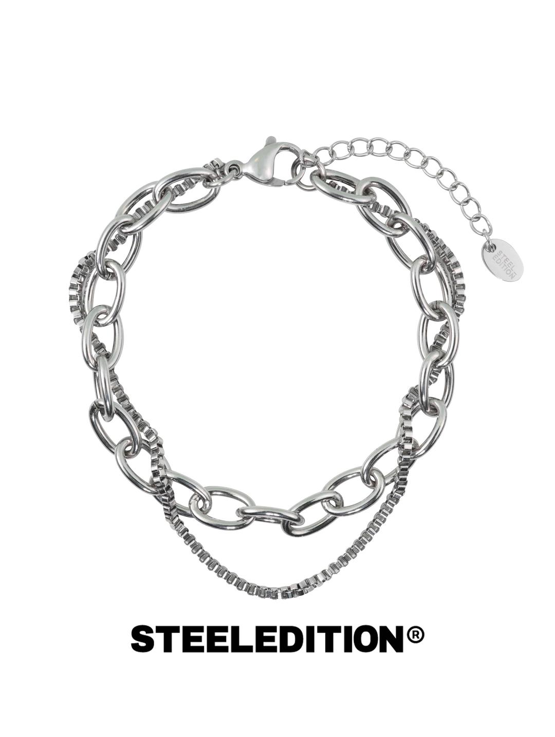 오벌 레이어드 박스체인 팔찌