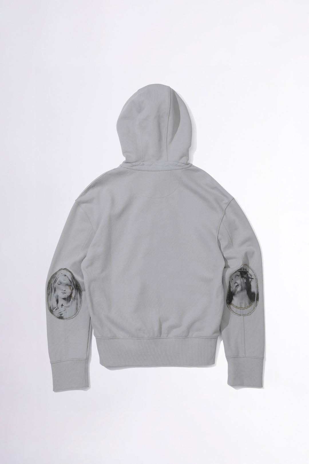 Beaded Hoodie Zip-Up Dusty Sky