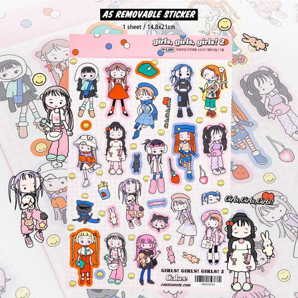 케이키 와글와글 리무버블 스티커 - 걸즈 2