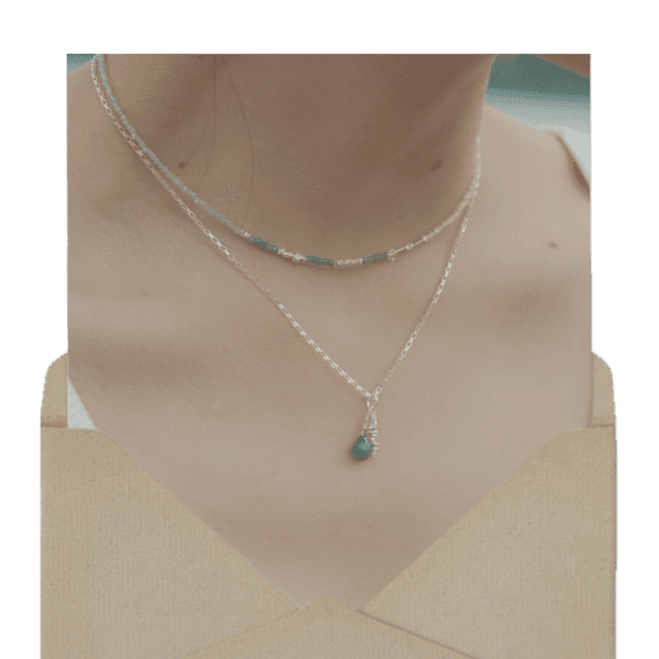 9月) 새벽의 곁에서, silver necklace set