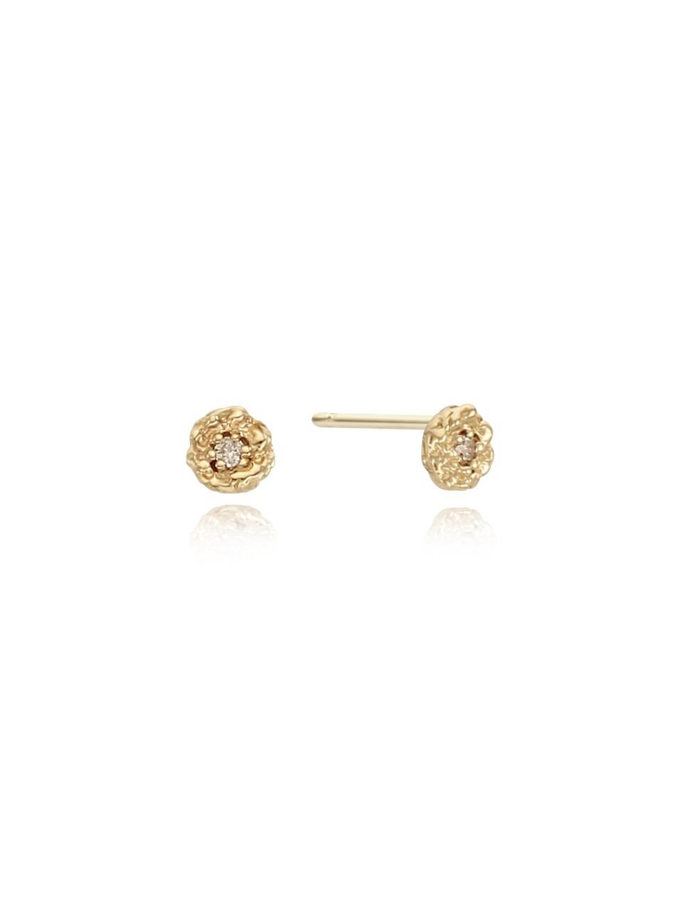 Sprout Studs (S) (cognac diamond)