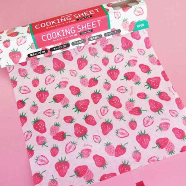 도시락 음식 데코 주먹밥 쿠키 빵 포장지 유산지 왁스페이퍼 (딸기스트로베리)