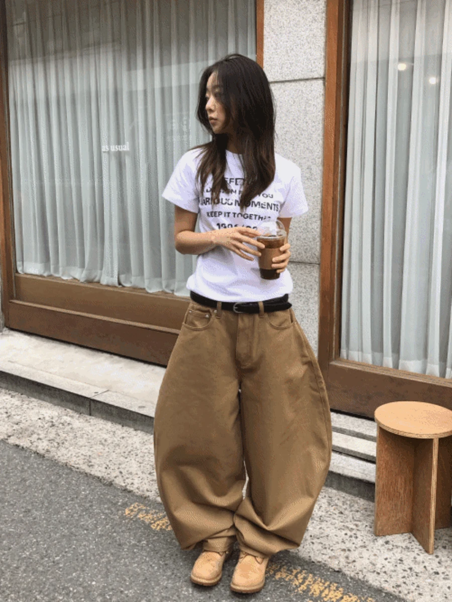 [모델극찬] 코튼 와이드 벌룬팬츠