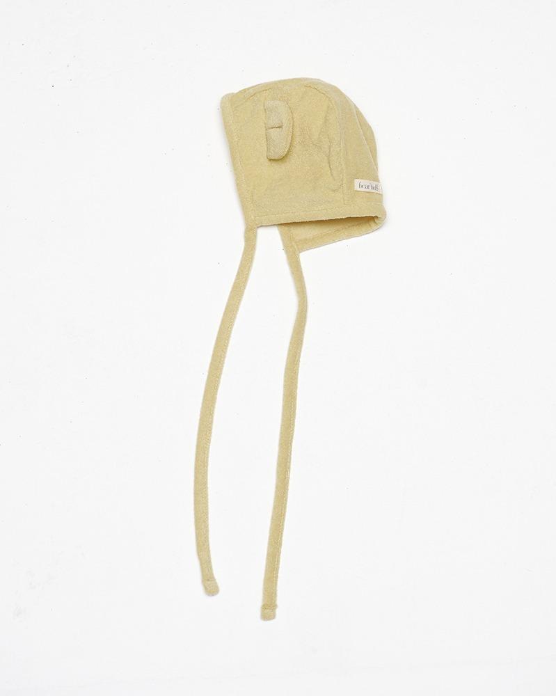 Terry bear bonnet - lime