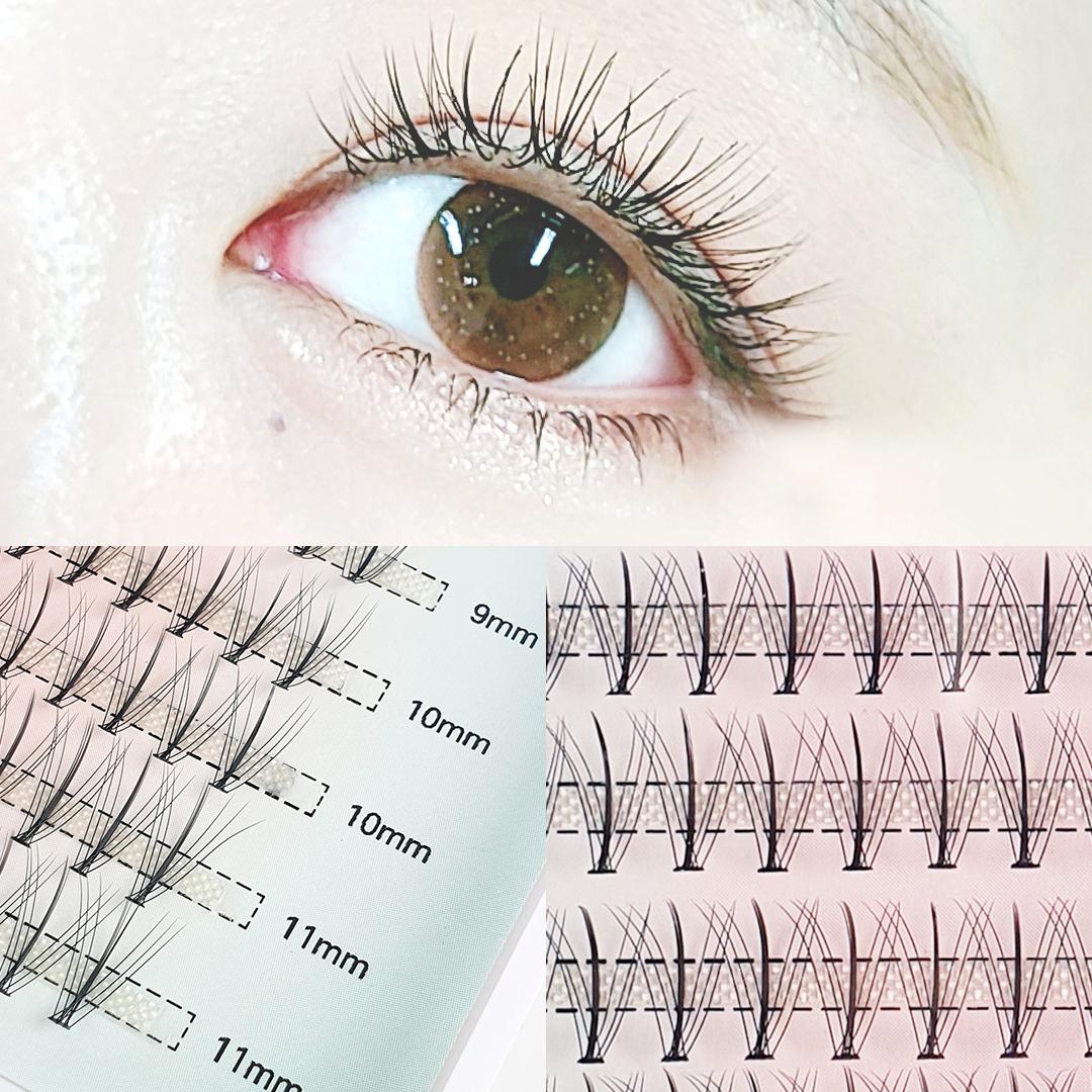 사이즈 혼합으로 가성비갑 인조 부분 가닥 속눈썹 미브린 5줄 혼합 E형 포인트래쉬 단품