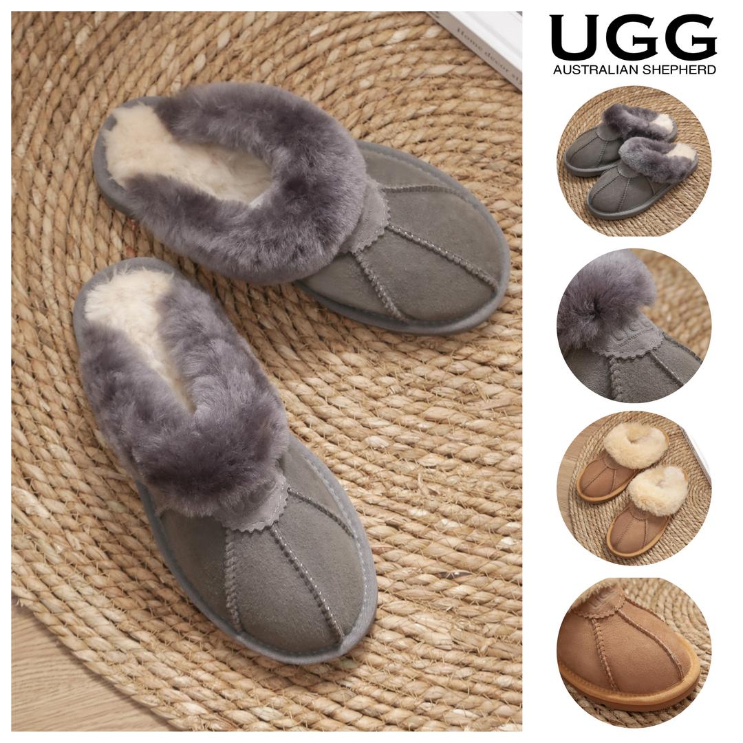 UGG 양털 슬리퍼 호주 에버 로버트실내 어그 그레이 체스트넛 AS2002