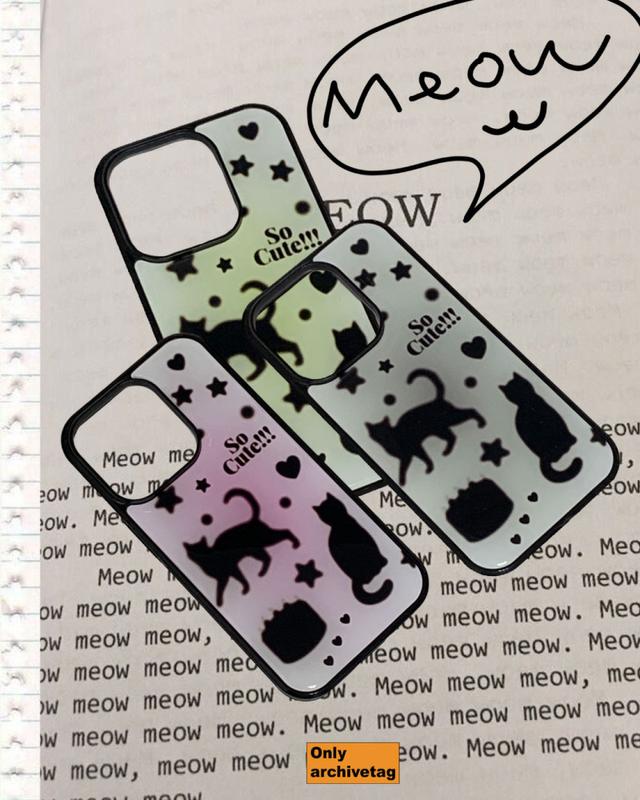 (Epoxy Bumper) Meow Phone Case