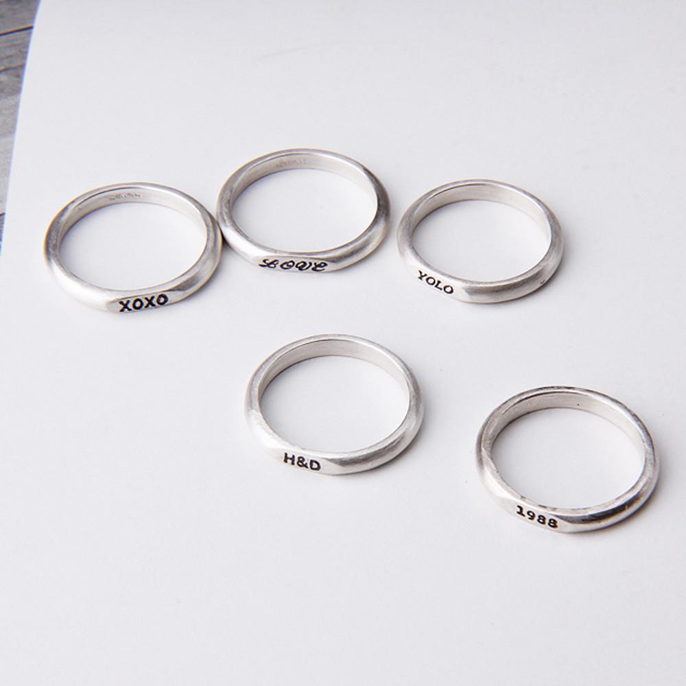 [무료각인]순은 이니셜 각인 반지 커플 우정