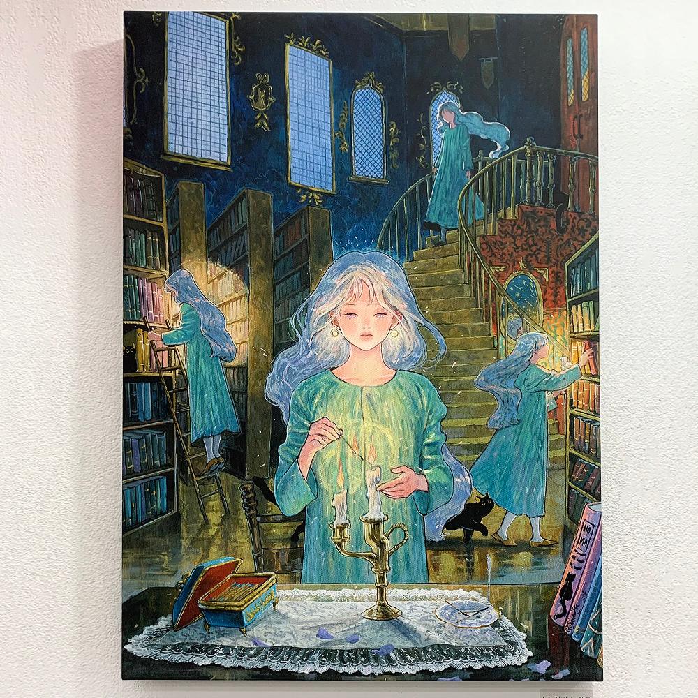 지워지고 스며든 - 캔버스 액자 / 무료배송 / NOMA 작가 대형 액자 / 일러스트 작가 액자 / 인테리어 액자 / 벽걸이 액자 / 그림 캔버스 작품