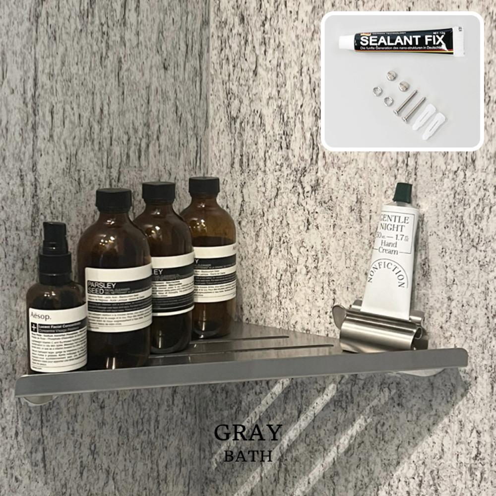 무광 스텐 코너선반 욕실 수납 틈새 선반