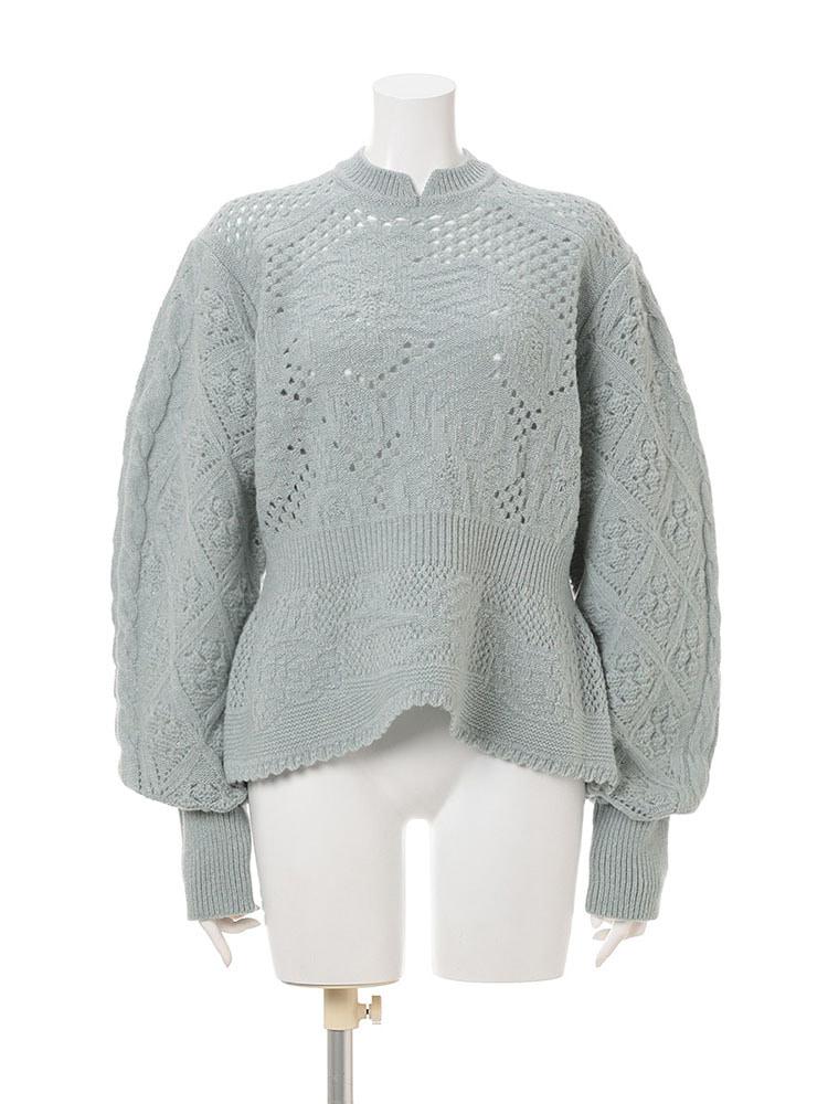 마메 쿠로구치 라이트 블루 니트 스웨터 MM25FW-KN091