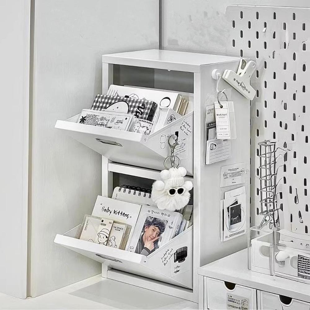 쏠띵즈 철제 수납함 2단 다용도 다꾸 수첩 틴트케이스 서랍함 정리함