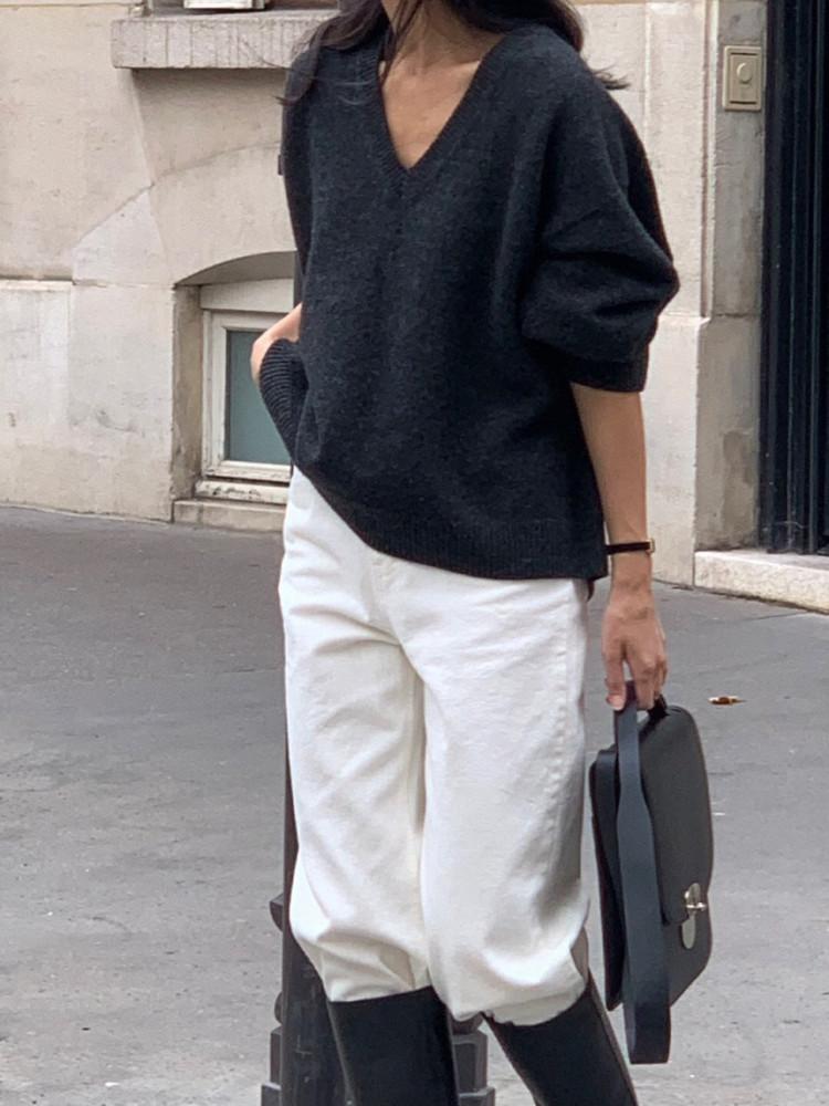 vergamot 베르가못 프롬 브이넥 니트