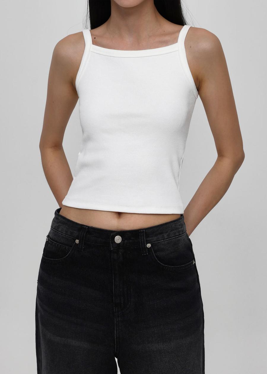 블랙업 [2천장판매] [B-BASIC] 스퀘어넥 골지 나시