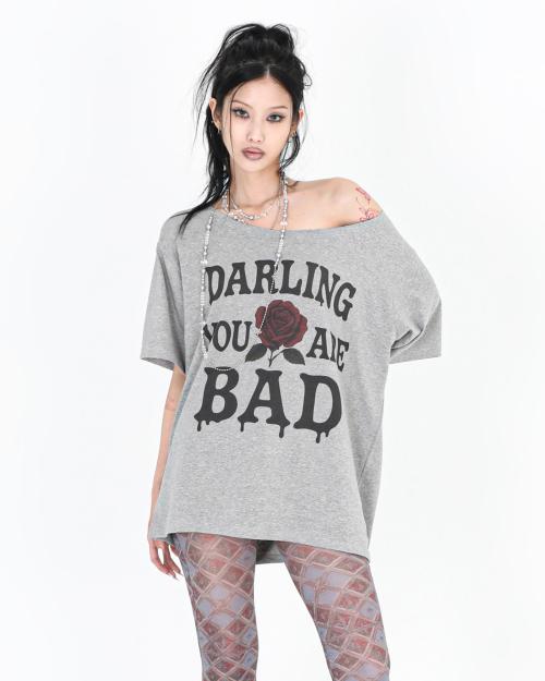 MELTING ROSE TEE #GREY