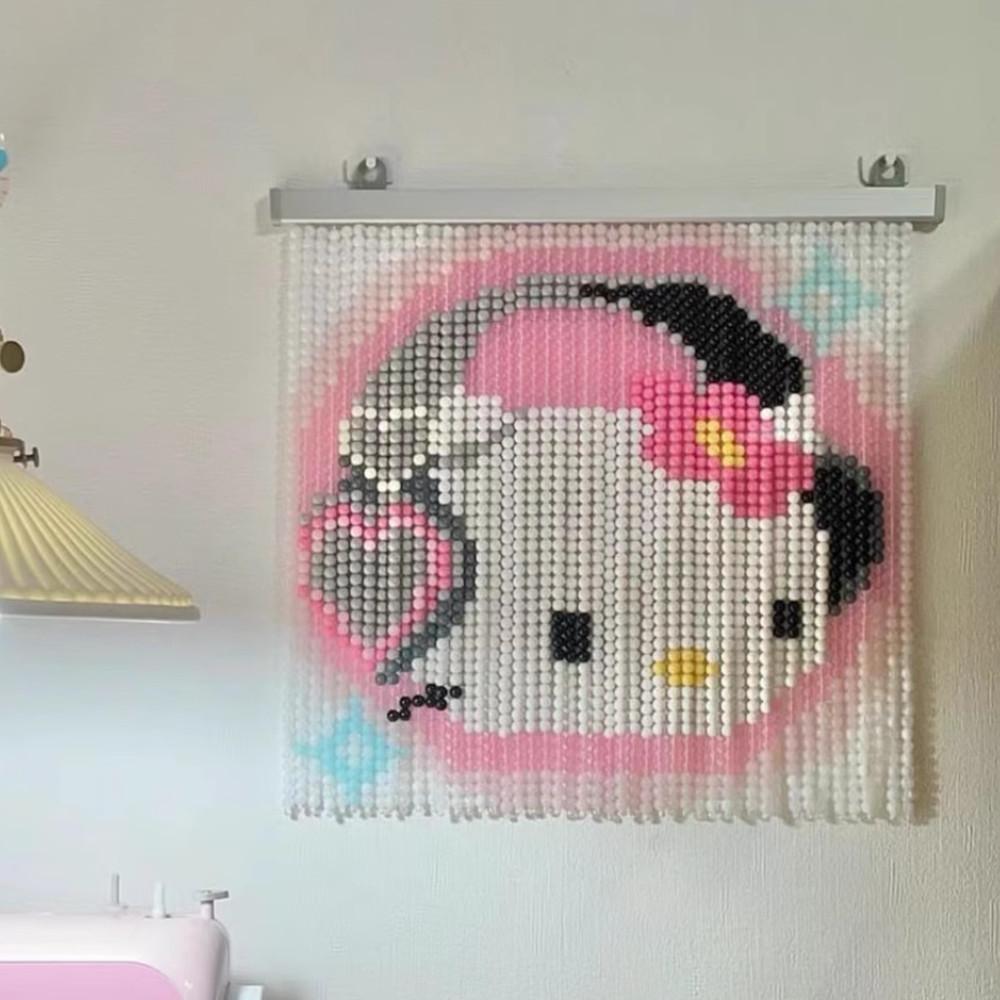 키티 비즈발 DIY 완성품 구슬발 만들기 장식