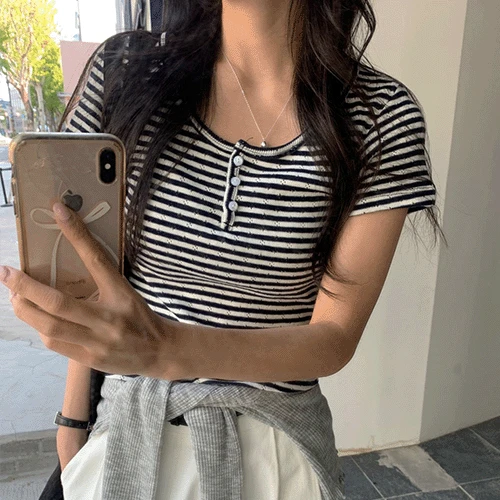 톰스 스트라이프 반팔티셔츠