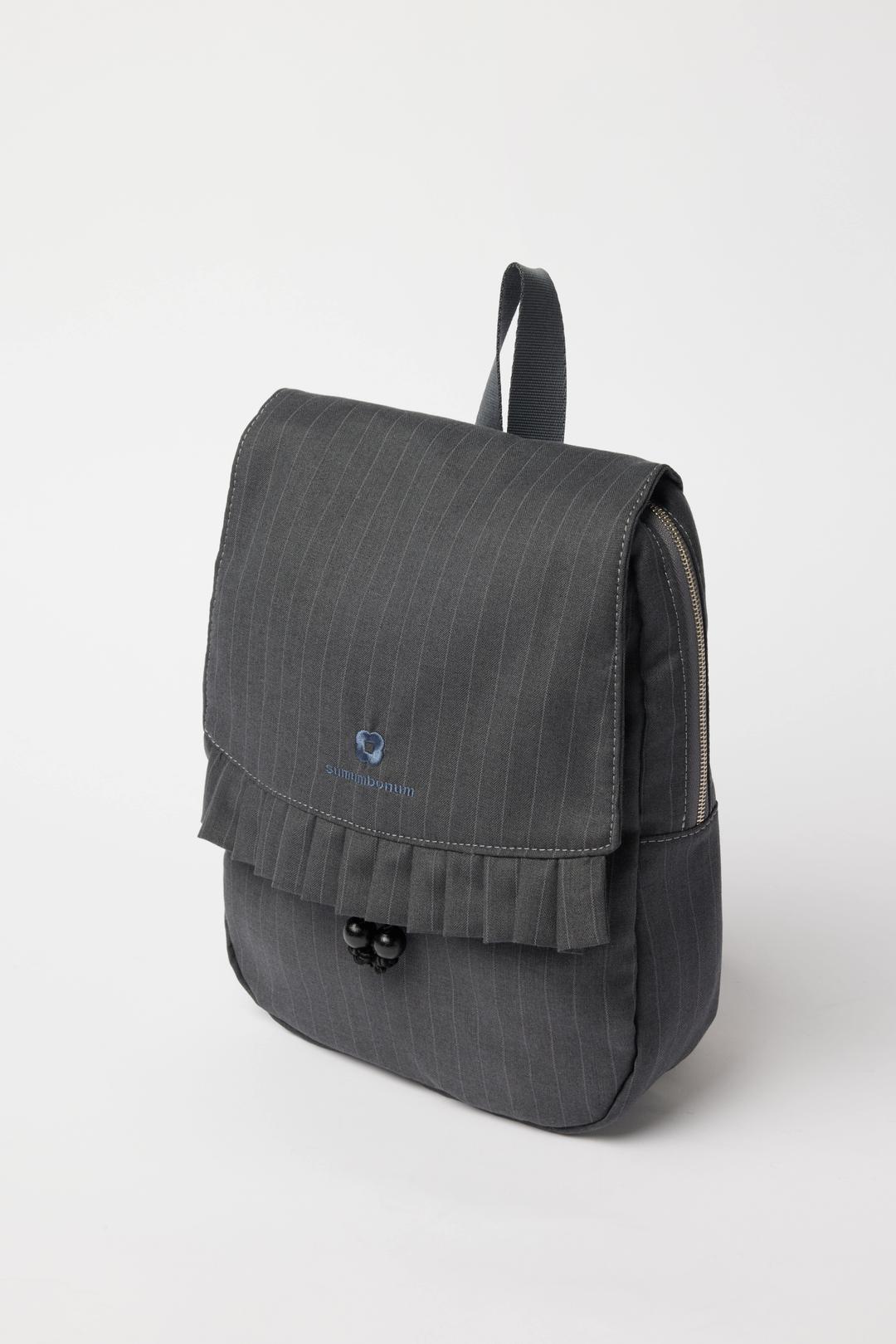 Stripe pleats backpack_Gray