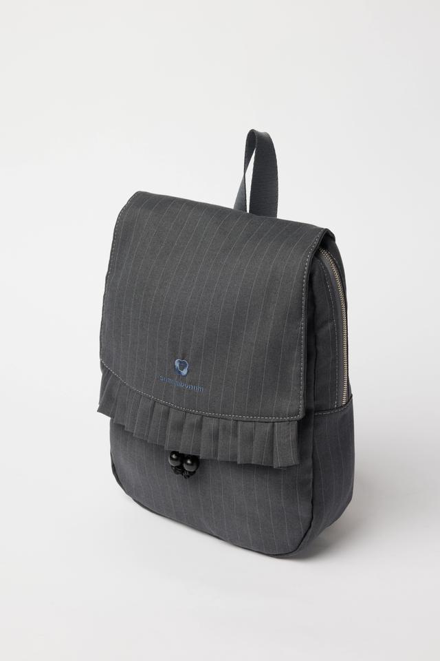 Stripe pleats backpack_Gray