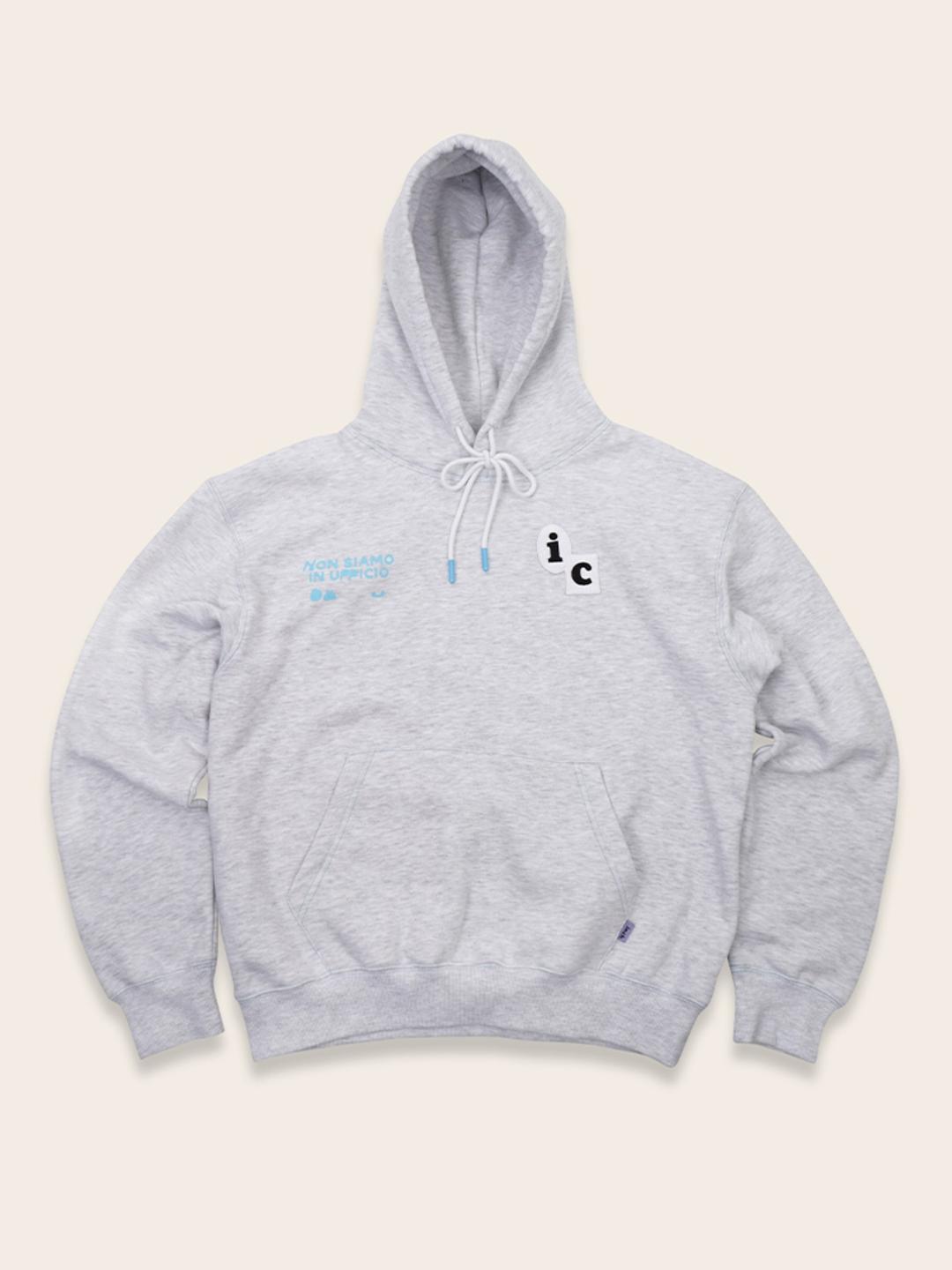 ic LOGO Hoodie - Melange Grey