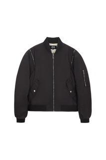 BACK POCKET DOUBLE ZIP BOMBER-BLACK