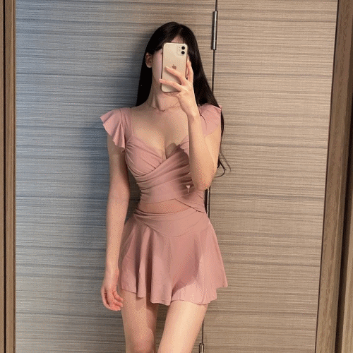 [당일출고] 프린세스 프릴 시스루 셔링 원피스 수영복