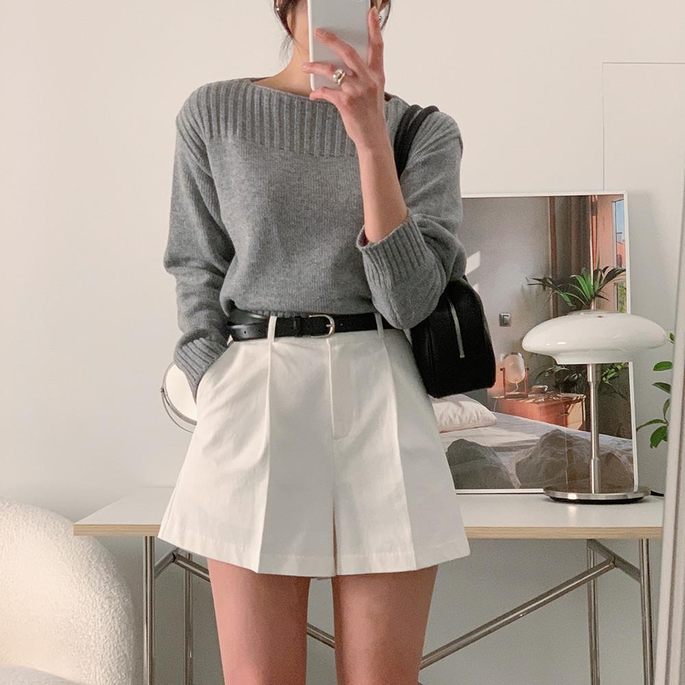 (세일) (자체제작) 이브 보트넥 니트 (그레이)